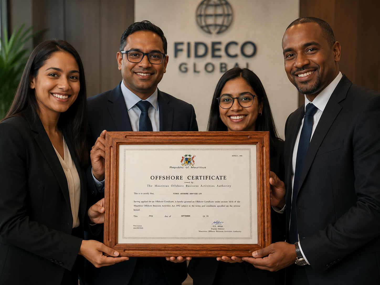Mauritius corporate certificate and governance documents